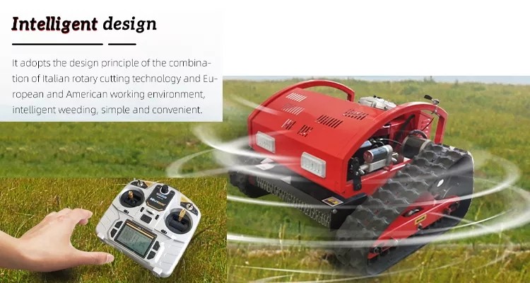 Intelligent Design Farm Lawn Mower Remote Control Crawler Lawn Mower