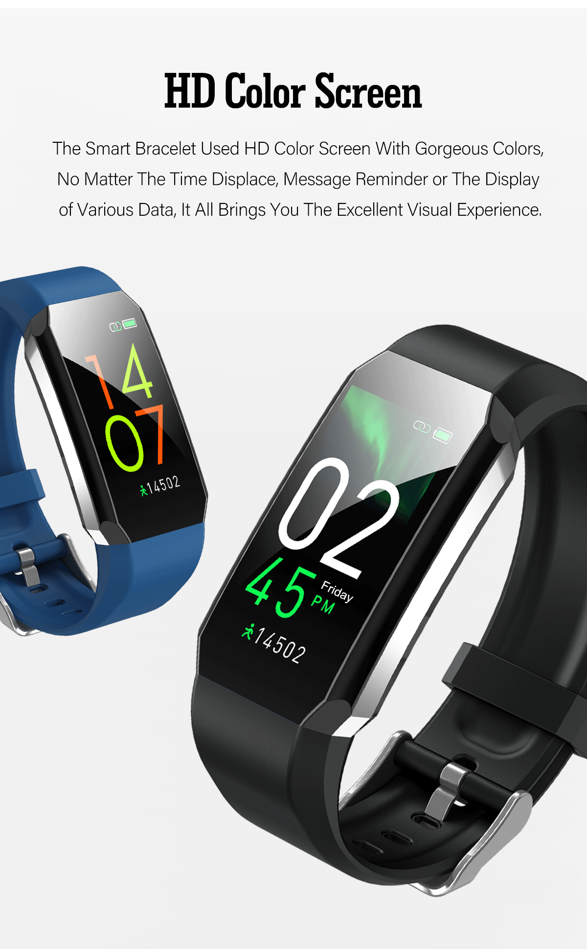 105mAH Battery Full Touch Smartwatch IP67 health tracking bracelet