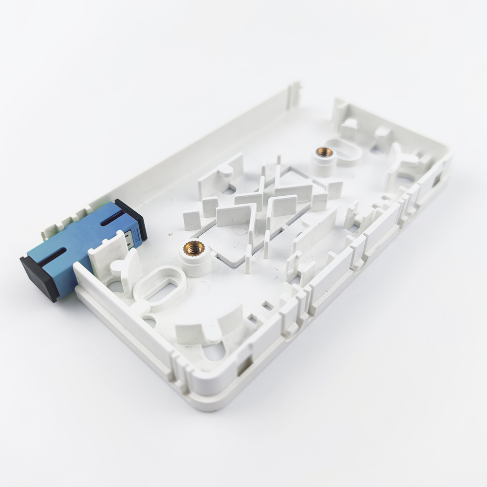SC UPC Plastic Fiber Optic Faceplate Socket Panel for 2 Cores Indoor FTTH Network Cable