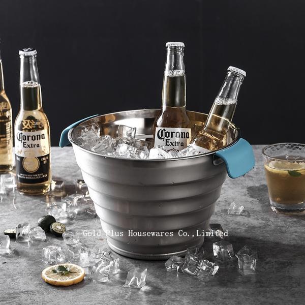Promotional 25cm iron metal silver vintage barrel stainless steel beer ice