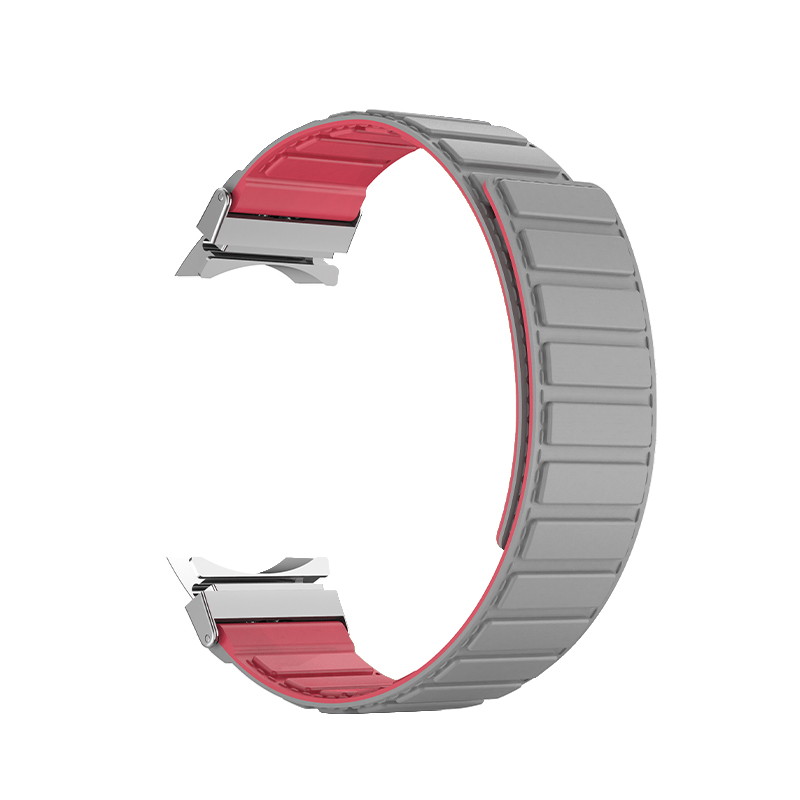 22mm SamSung Watch 4 Magnetic Leather Band Strap with Dual Color Rotating and Nylon