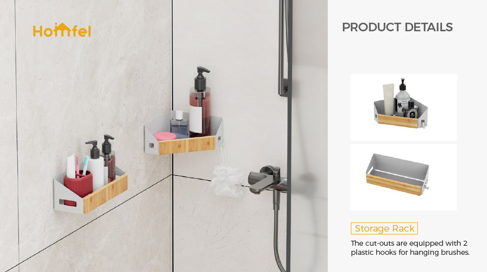 Wall Mounted Type Household Magnetic Attraction Shower Rack No Drilling Bathroom Hook