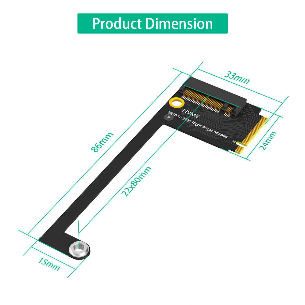 NVME M-Key M.2 PCIE 4.0 Adapter 2230 to 2280 SSD Hard Drive Expansion Board