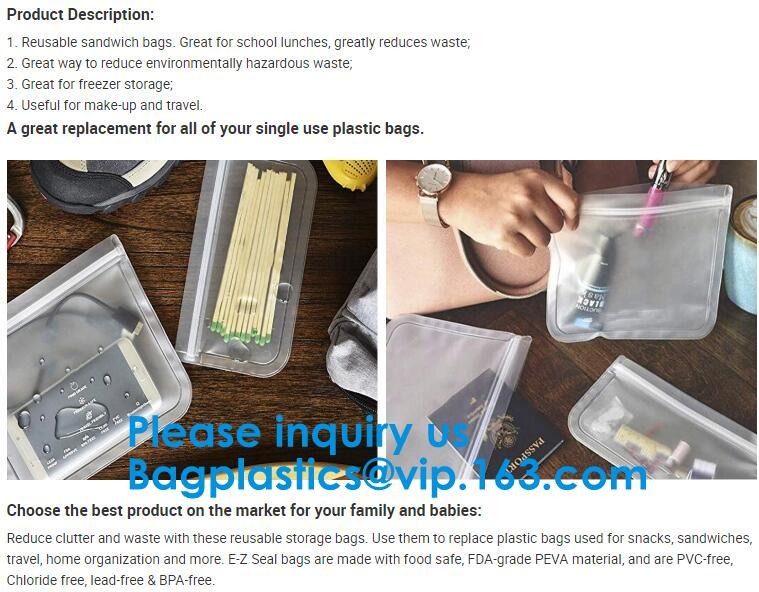 Reusable Transparent PVC Colored Bubble Zip lockk Bag,Eva/pe/pvc Zip lockk Frosted Biodegradable Clear Cellphone Garment Bag