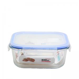 China OEM Reusable Glass Food Storage Containers Rectangular Shape on sale