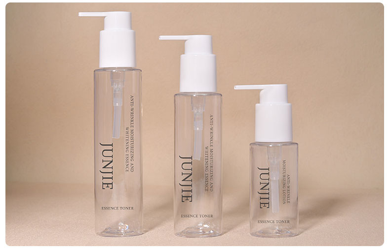 120ml 150ml Clear Plastic Cylinder Bottle Custom Spray Bottle Packaging Printing Cleanser Lotion Pump Bottle