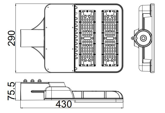 High Power 150W Dimmable LED Street Lights 140lm / W High Brightness