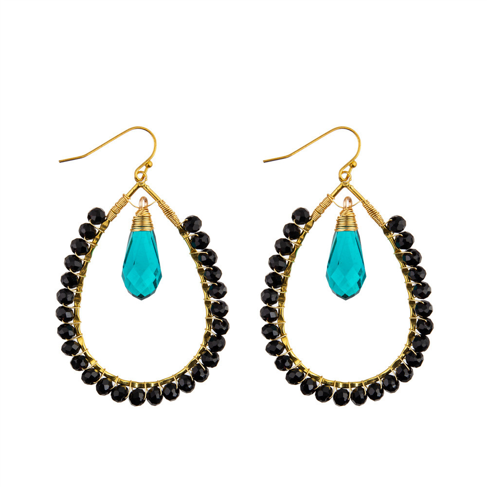 Grape Seeds Drop Shaped Handmade Beads Earring Multi Colors