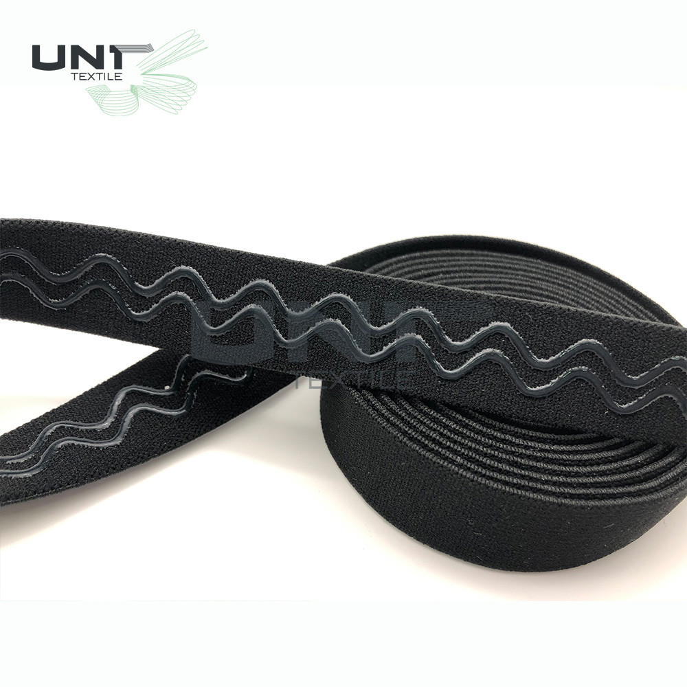 Anti Slip Garments Accessories Silicone Braided Elastic Band