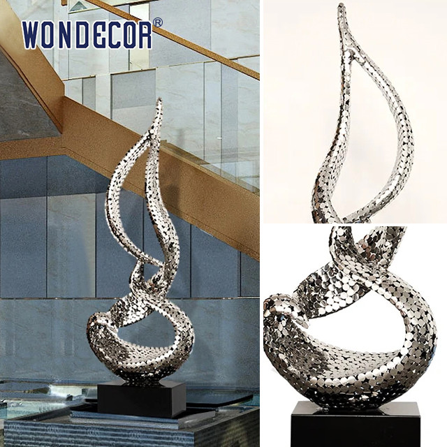 Large Irregular Abstract Metal Art Stainless Steel Sculpture