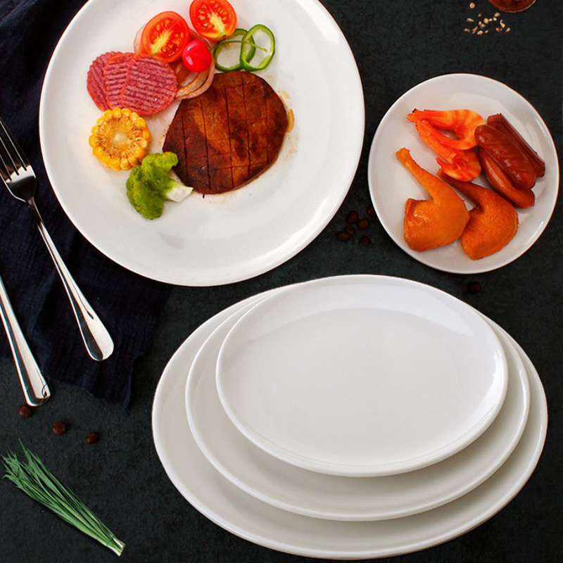 White Ceramic Plate Porcelain Dinner Set Ceramic White Dishes