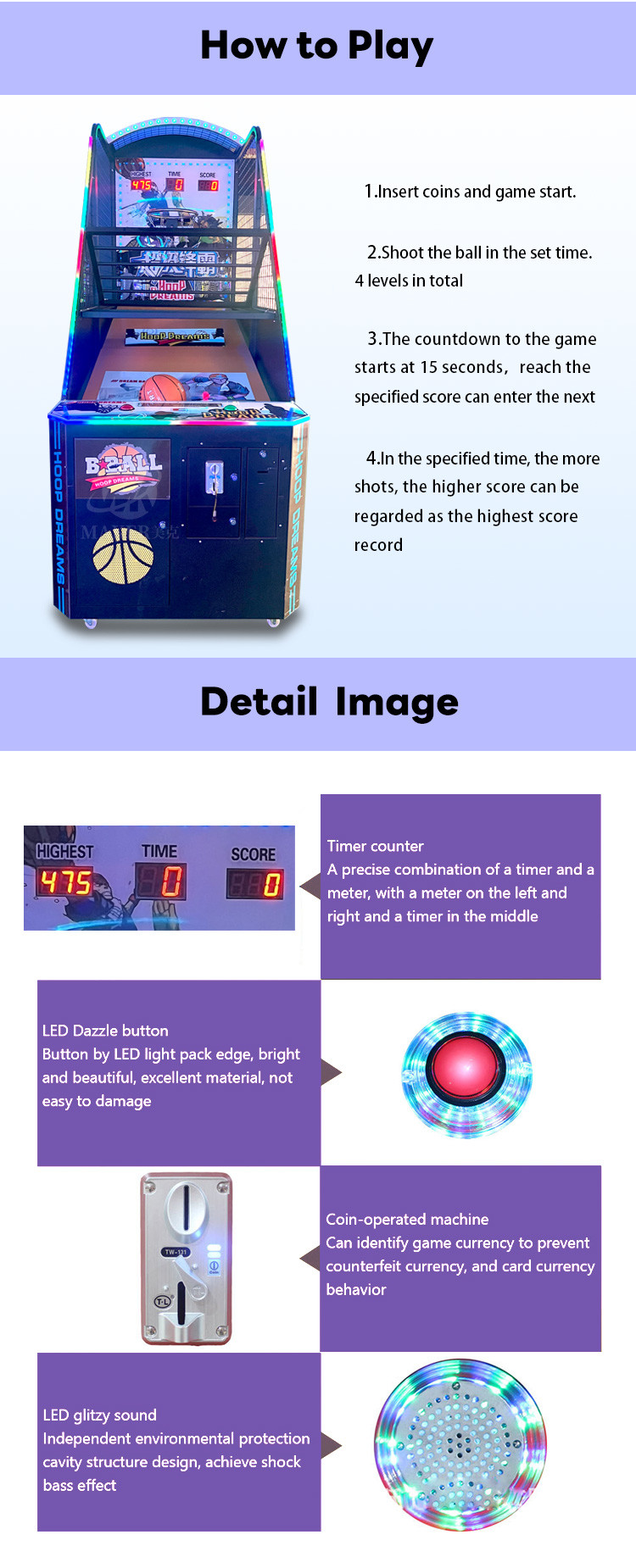 Children's Basketball Games. Coin-operated Basketball Machines Are Available For Cheap