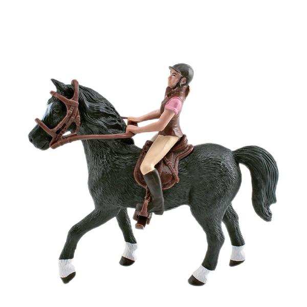 Black Horseman Figure People At Work Model Toy Pretend Professionals Figurines