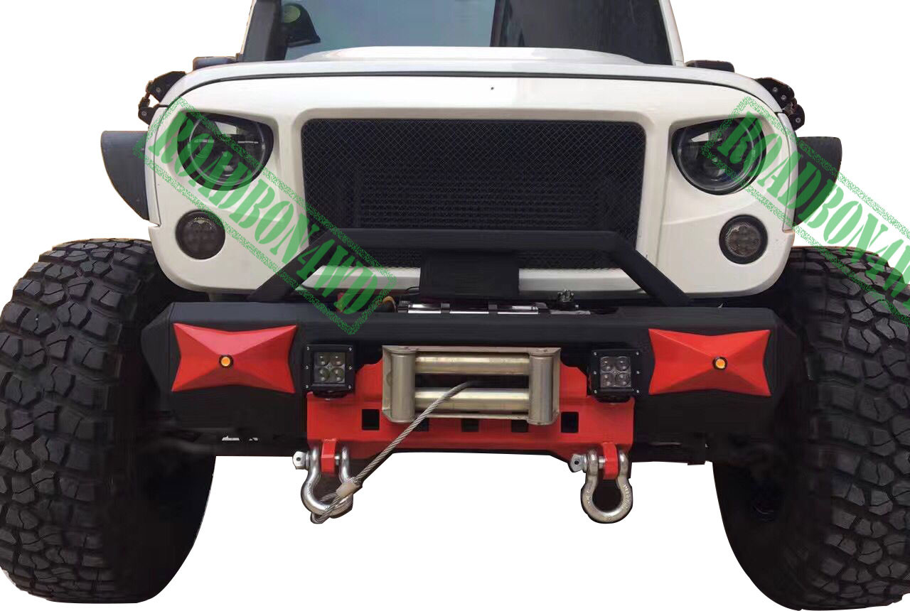 Front Bumper 4x4 Winch Bumper for Wrangler jk 4x4 Bumper Wrangler jk BLACK FRONT BUMPER FOR JEEP WRANGLER SPLIT STYLE