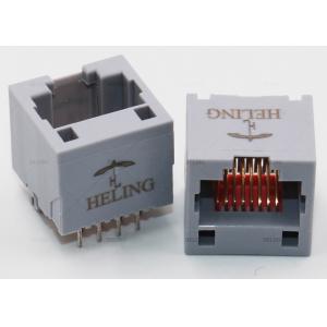Female 8P8C RJ45 Right Angle Connector 10 / 100 Base - T Magnetic With G / Y LED