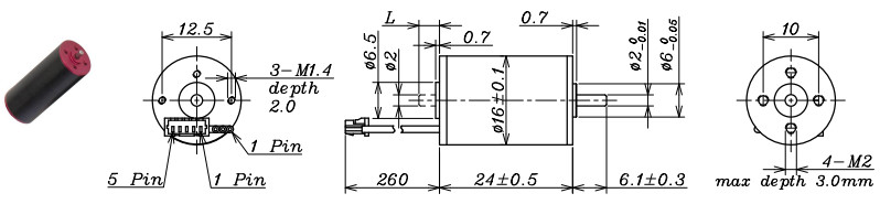 828mA Brushless Coreless Motor , 12v Bldc Motor ISO Approved
