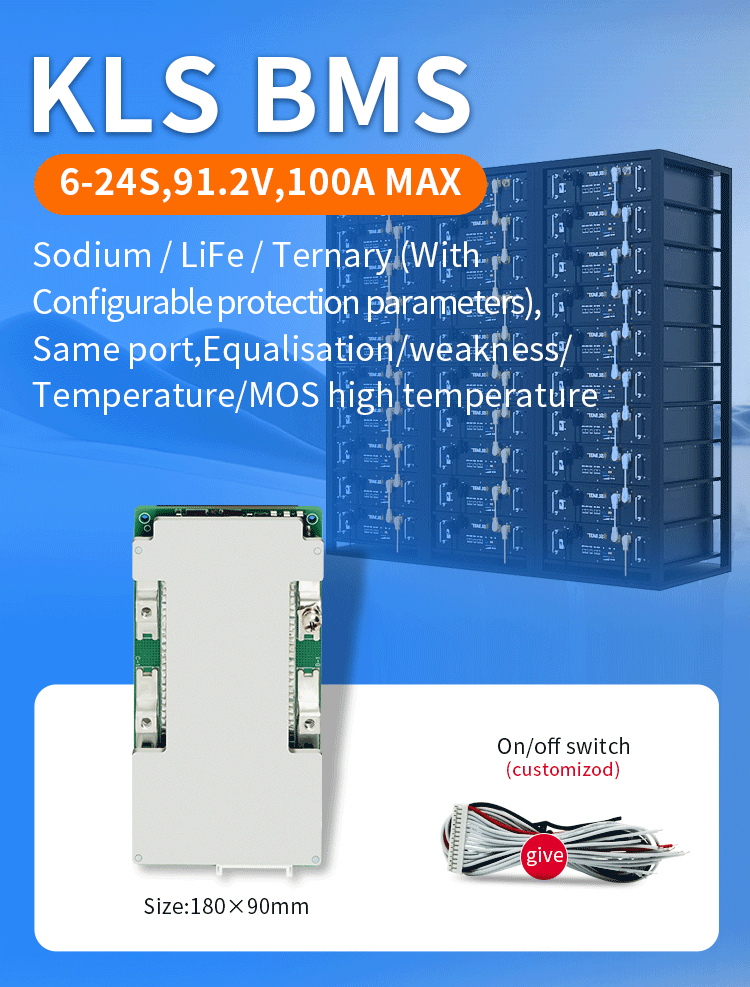 94.8V 6-24S Balance Sodium Ion Battery BMS 60A 80A 100A For Motorcycle And Tricycle