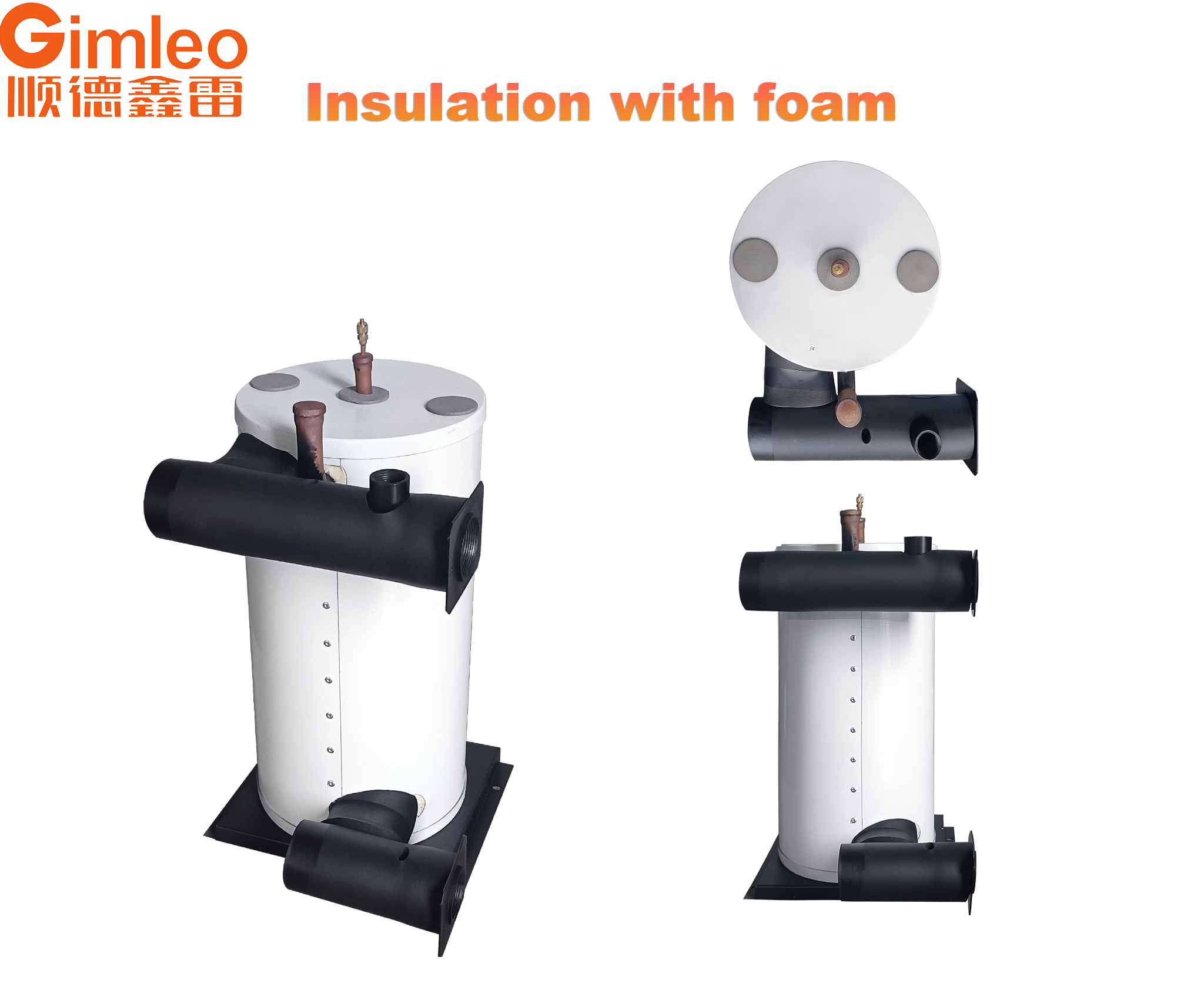 160mm Steel Shell Air Source Heat Exchanger High Pressure For Water Heating TKA RAH03-CME