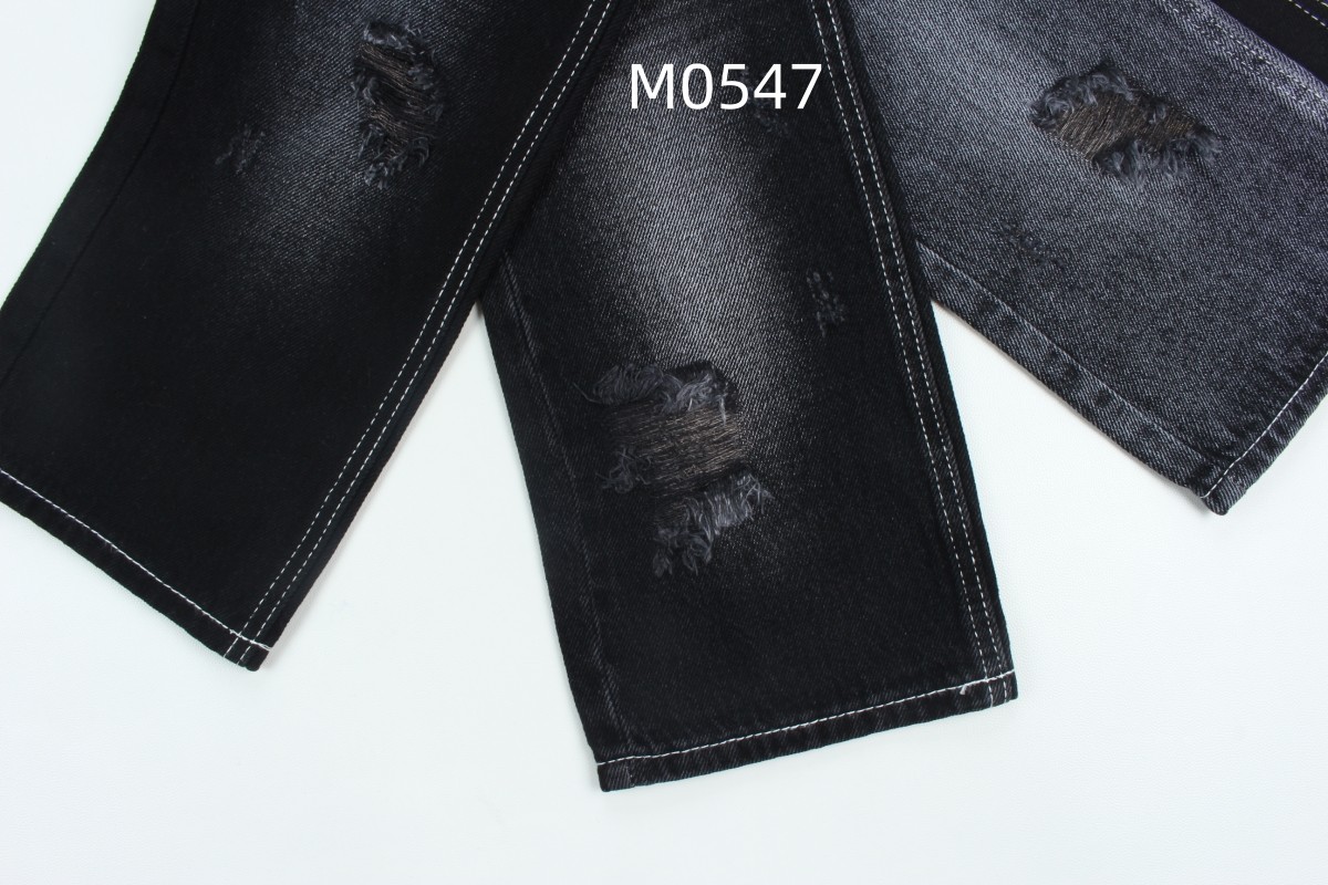 10.5 Oz 100% Cotton Black And Black Backside Rigid Denim Jeans Fabric