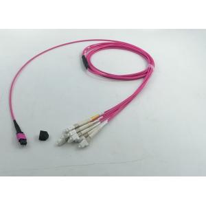 8 Fibers MPO to LC UPC Duplex Breakout Patch Cord Multimode OM4 Magenta 1m (3ft)