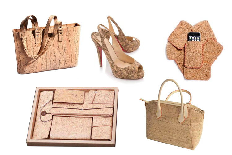 Flocked Feature Cork Leather Fabric Geometry Synthetic Various Backing Fabric