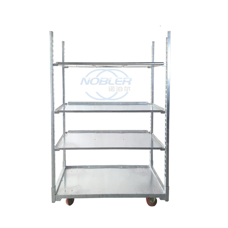 Rubber Wheel Danish Trolley Push And Pull Type Plywood Material Folding Flower Trolley