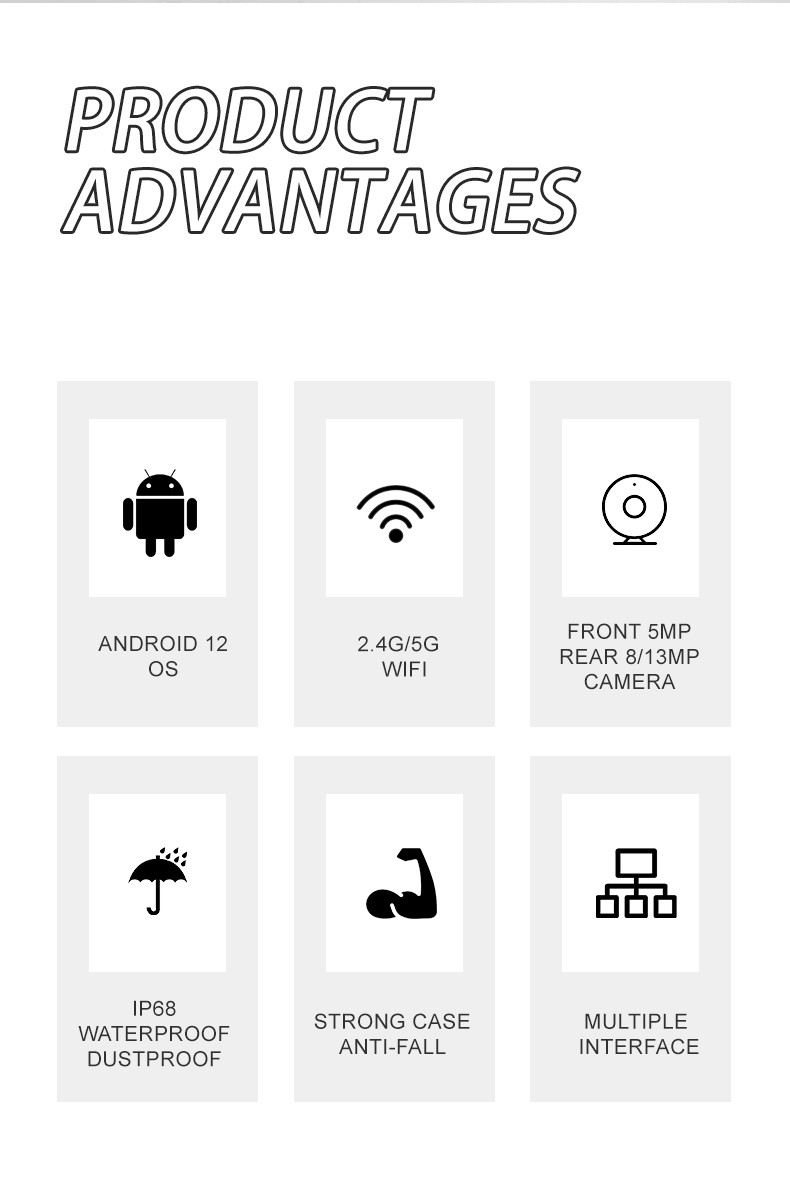 10.1" IP68 Waterproof Rugged Tablet Window Android PC Dustproof Shockproof Wifi 4G