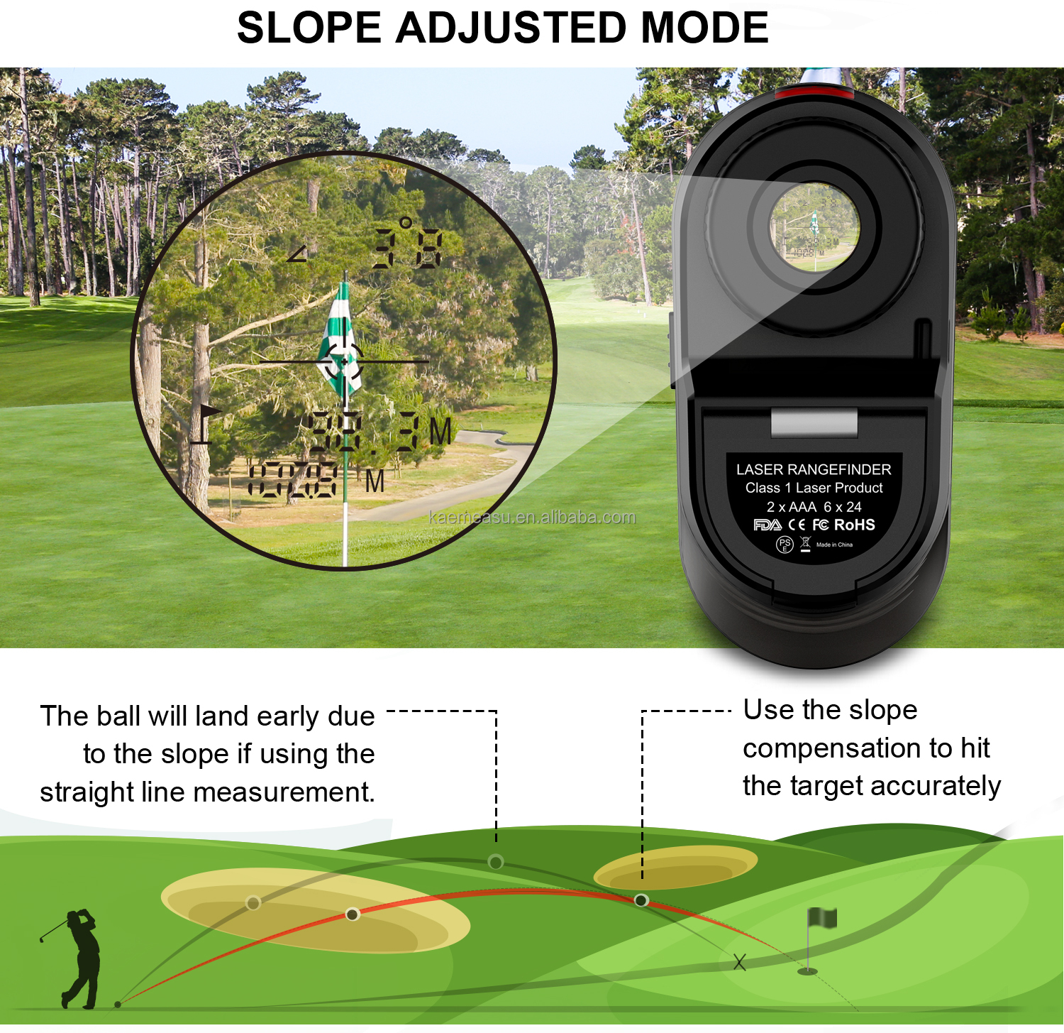 OEM ODM Range Finder 600/800/1000m Golf Distance Meter Multiple modes Laser Rangefinders Telescope with slope switch