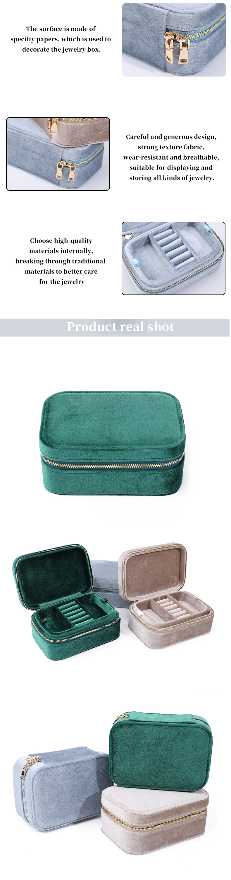 Elegant Velvet Jewelry Storage Box for Custom Earrings Necklaces and Rings Newest Style