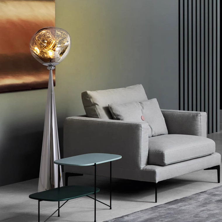 Nordic silver table lamp modern simple bedroom bedside ball light floor lamp