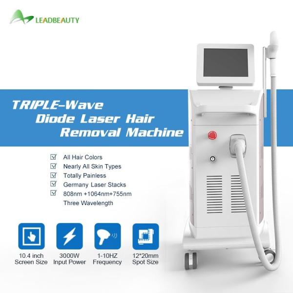 Medical CE approved 1200w Tripple wavelength 808 755 1064 diode laser profession