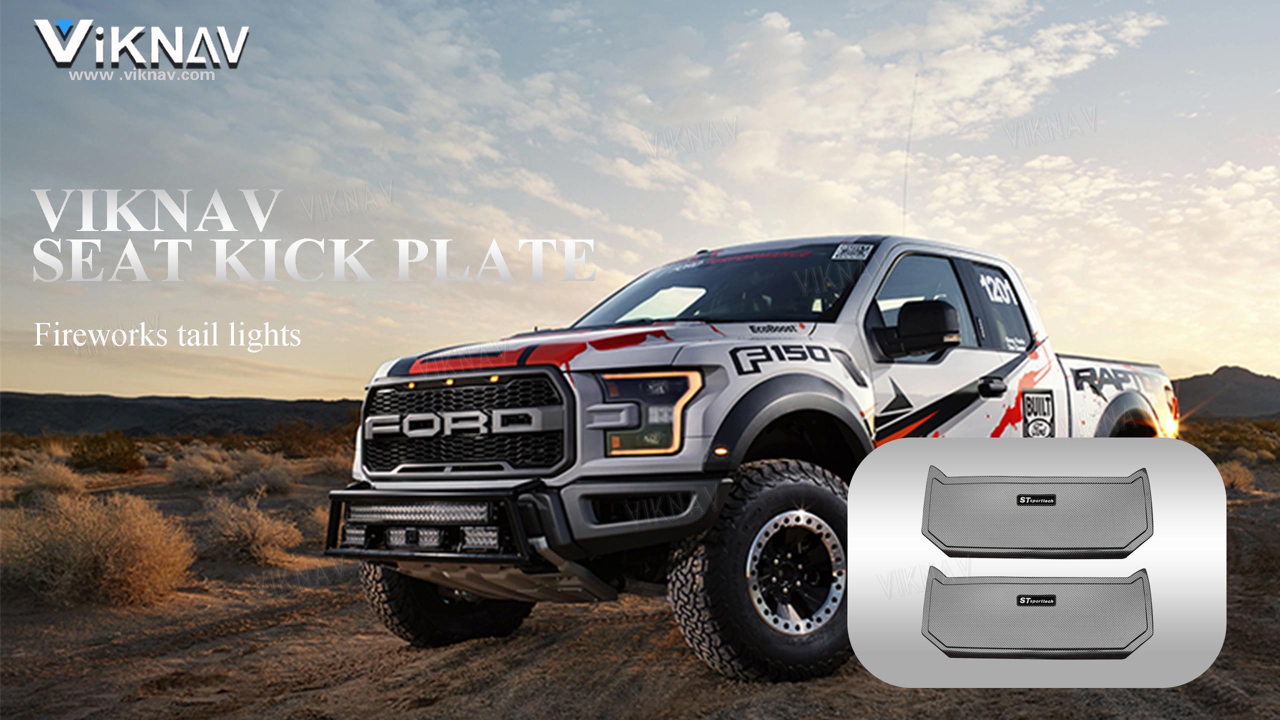 Viknav for F150 Raptor seat back modification door anti kick panel interior upgrade decorative pad