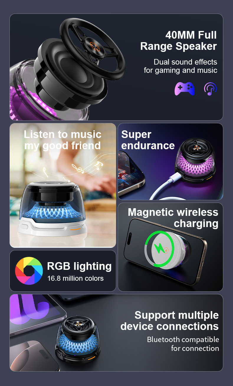 Multifunction Wireless Charger Working Frequency 100-205KHZ Fidget Spinner Light and ABS Inside