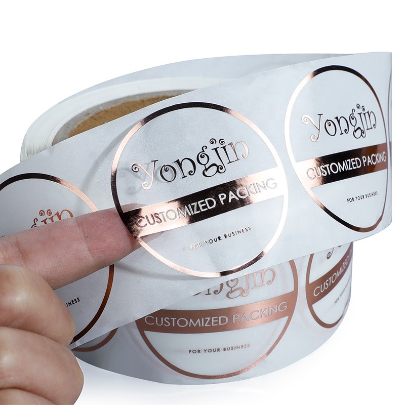 Round 5cm Diameter Gold Foil Stickers Weather Resistant UL approved