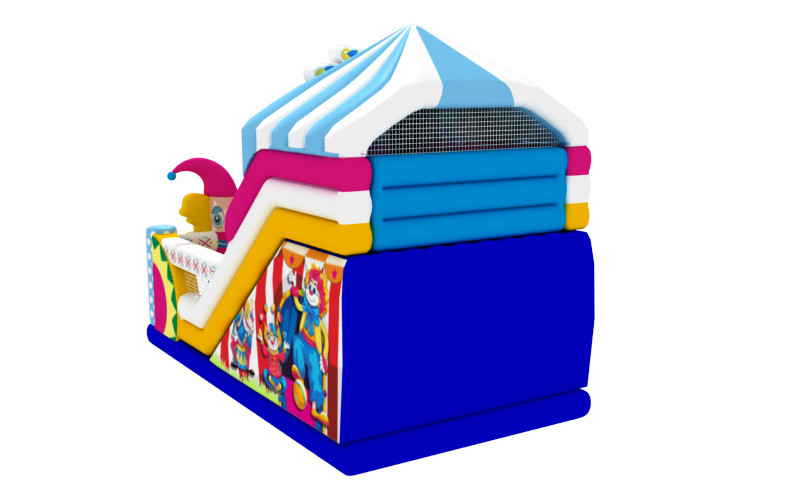 Commercial Inflatable Double Slides Clown Inflatable Slides Castle For Kids