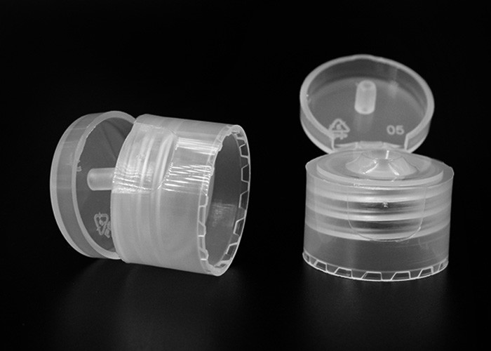 Clear Flip Top Plastic Bottle Caps Corrosion Resistence / Hand Sanitizer Bottle Cap