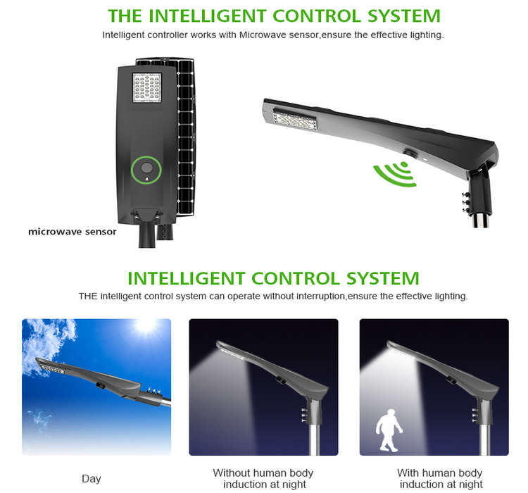 IP66 50W LED Solar Street Light High Energy Transfer Rate 23%