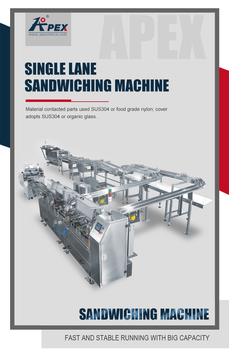 New Design Automatic Filling Biscuit Sandwiching Machine For Sale