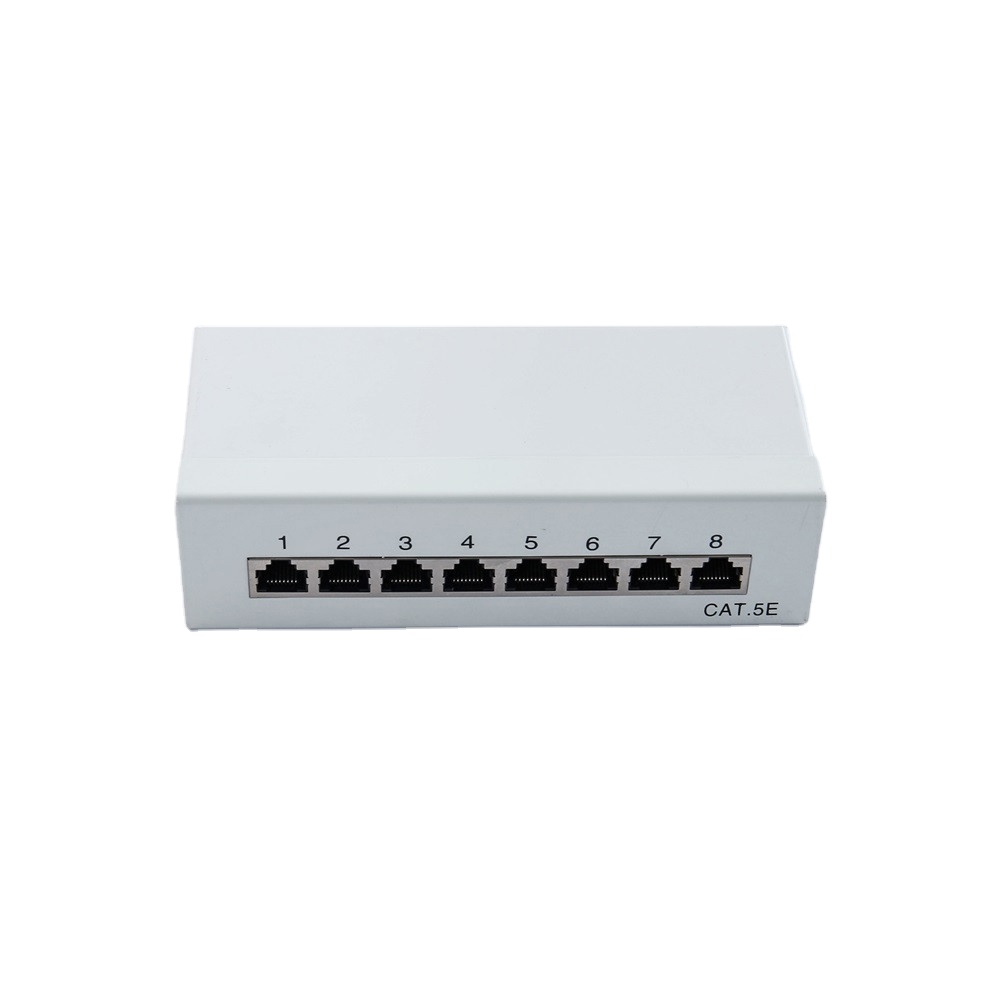 OEM Welcome 1U 8 Ports Cat.6A Cat.6 Cat5e Wall Mount Patch Panel for Ethernet 19 Inch Length