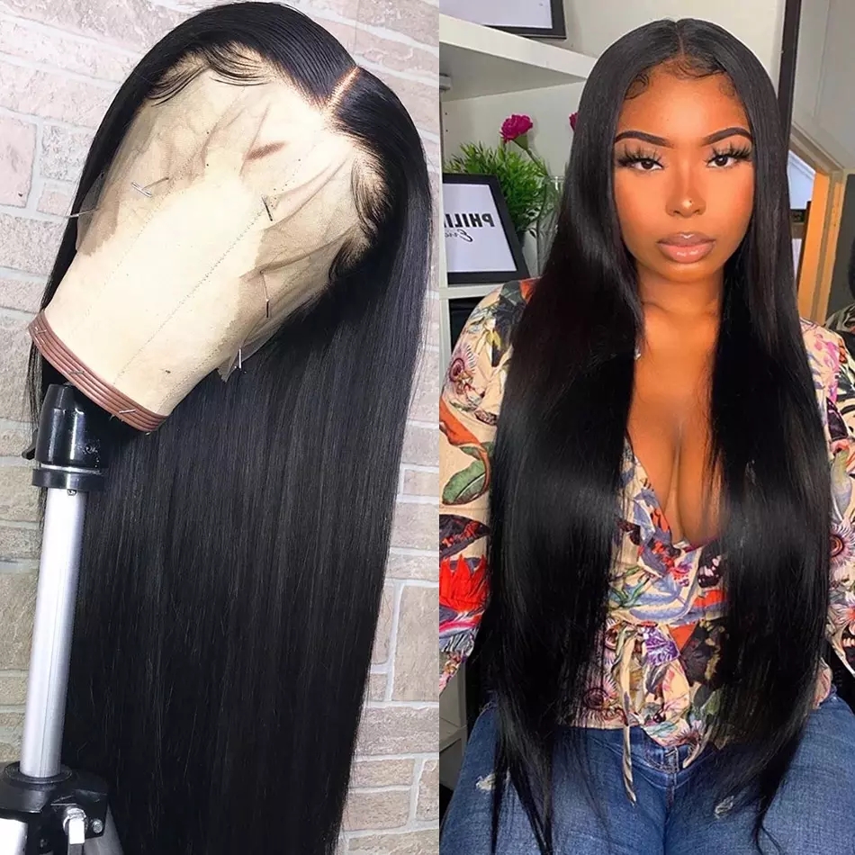 180% Density Natural Hair Color 13x4 Frontal Wig With 100% Human Hair Direct