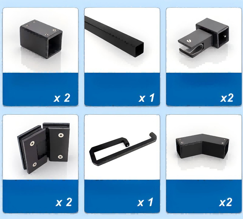 135 Degrees Partitioned Shower Door Profile Waterproof Shower Door Hardware