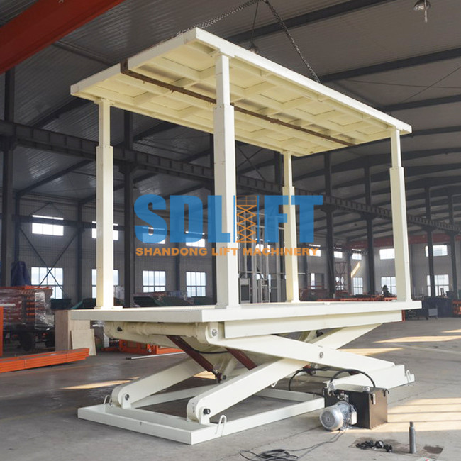 3T 3m Hydraulic Scissor Type 2 Car Parking Lift form Basement to Ground Level