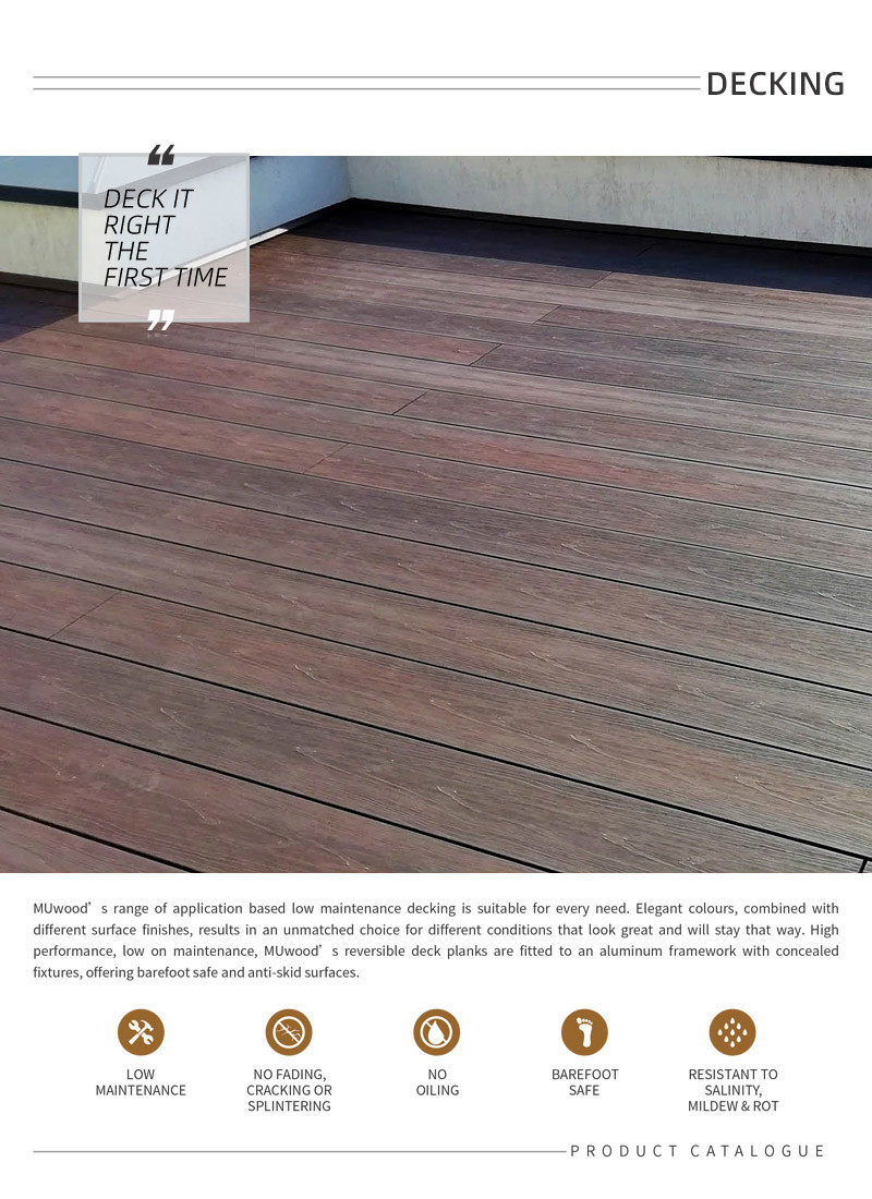 Commercial Outdoor WPC Decking Panel Boards With UV Resistant