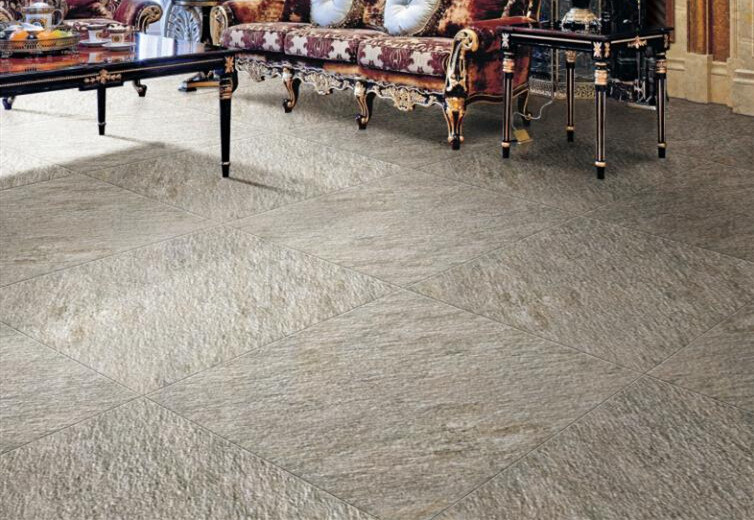 Durable Sandstone Porcelain Tiles Outside Convex Pattern Surface 60x60 CM