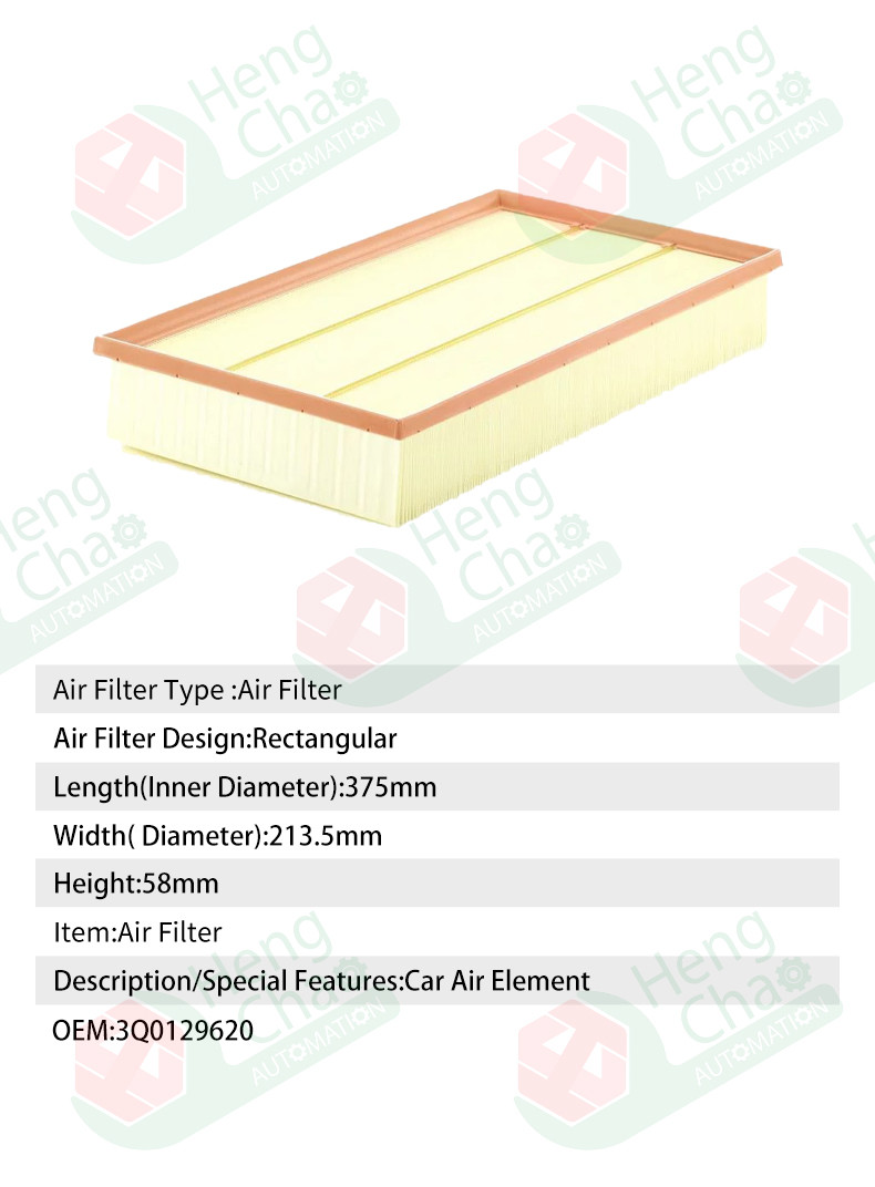 Upgrade Your Filtration System With Customizable Rectangular Auto Air Filters OEM 3Q0129620