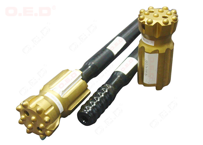 13 Buttons Dome Flat Thread Button Bit , Button Drill Bit With Long Life