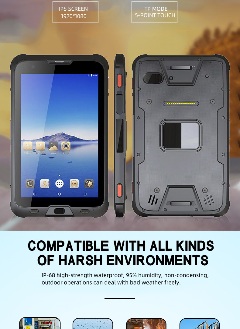 MT6753 1.6Ghz 8 Inch Rugged Tablet Medical Tablet PC IPS hD screen