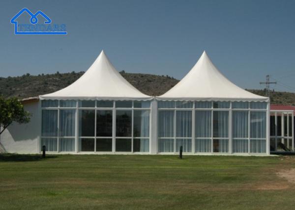 White PVC Aluminum Frame Large Party High Peak Frame Pagoda Tent For Wedding,