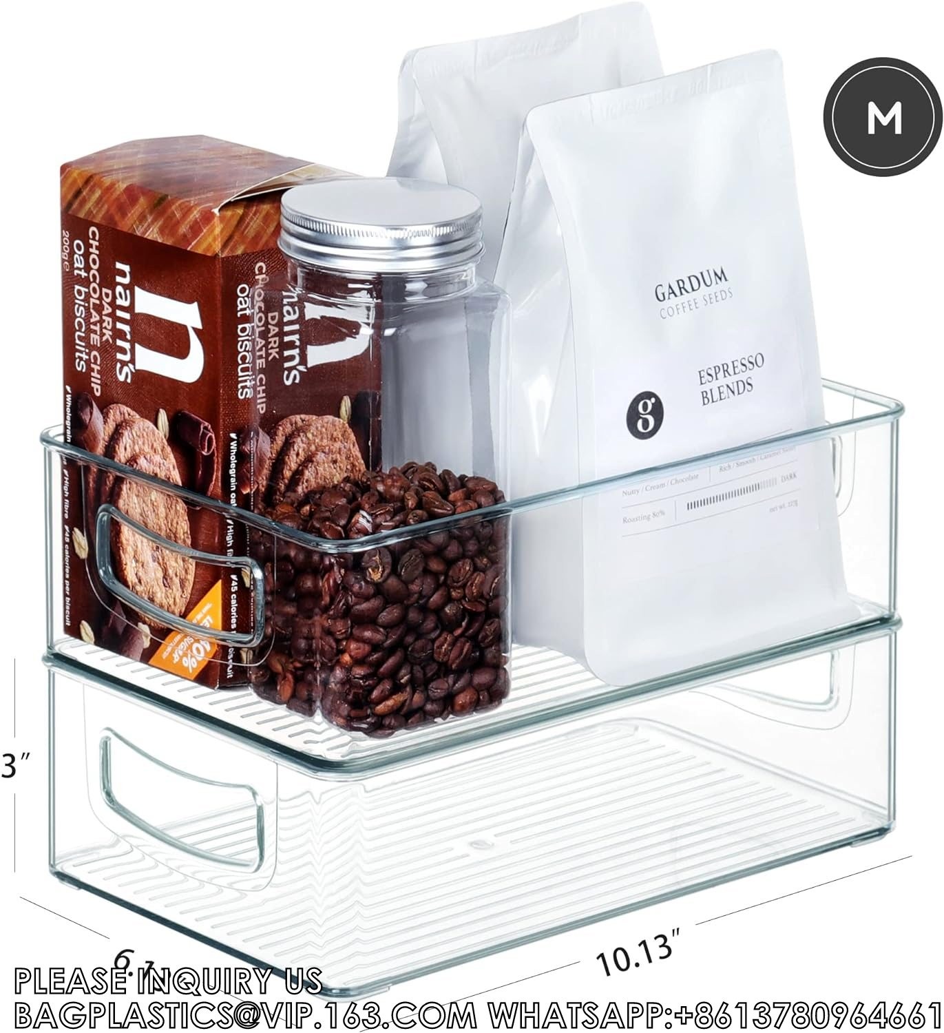 Clear Storage Bins Stackable Plastic Containers For Organizing, 8 PACK Multi-Size Organizer Bins For Freezer Pantry