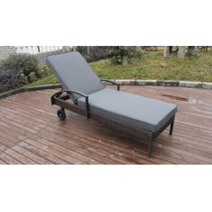 China Adjustable Rattan Sun Lounger , Patio / Garden / Beach Lounger on sale